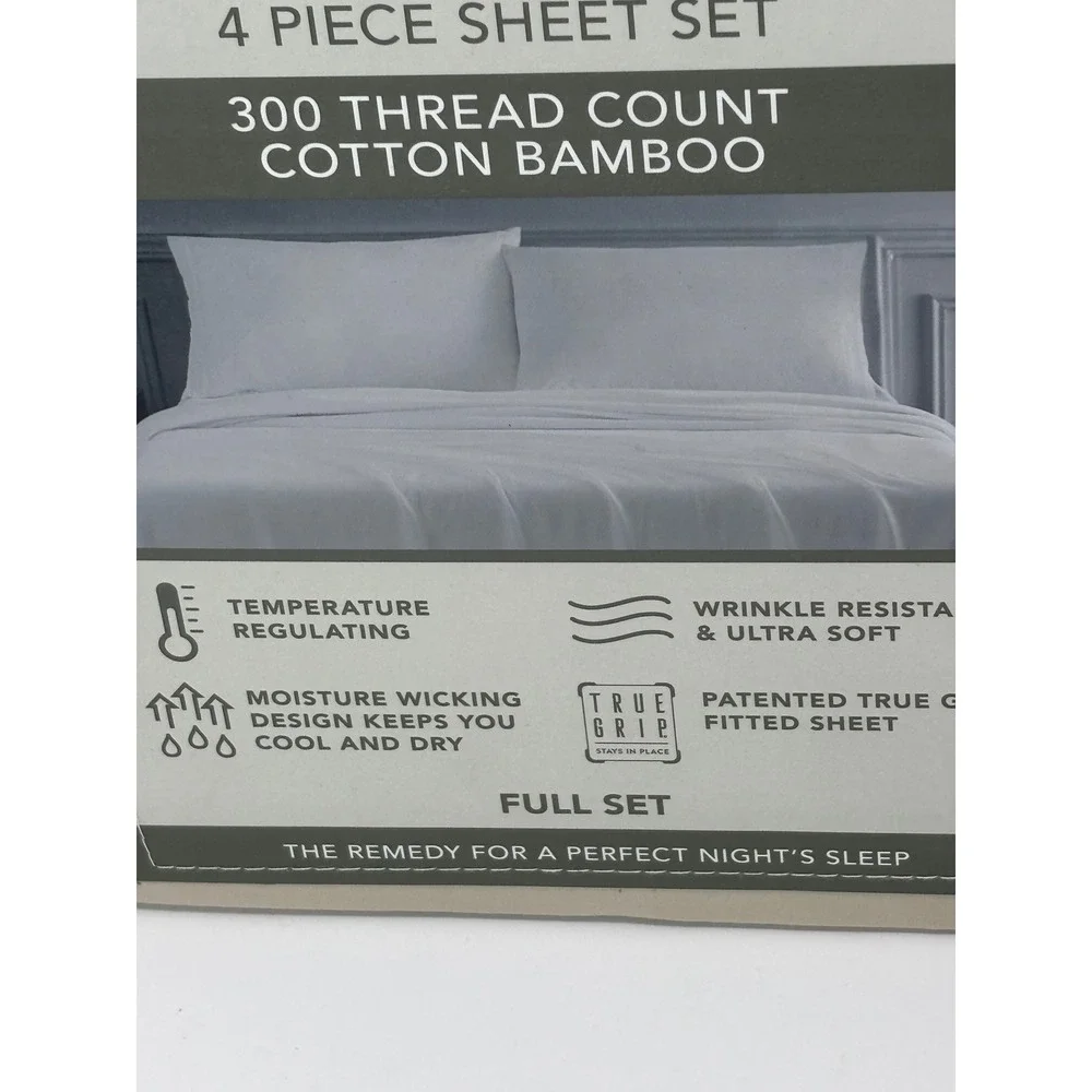 SleepRx Performance 4 Piece Sheet Set Oatmeal Tan Cotton Bamboo Full Set